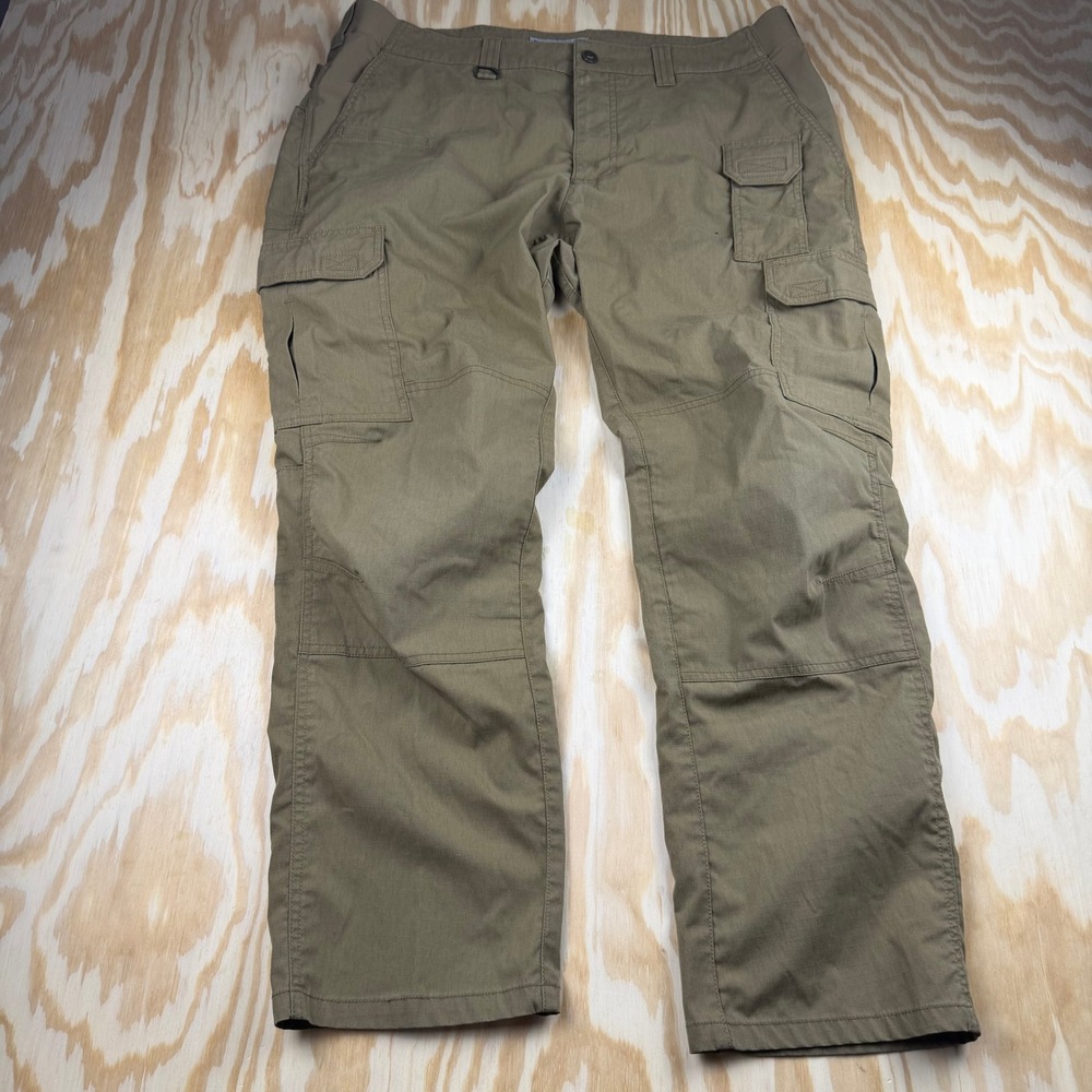 5.11 Tactical Mens Cargo Pants 38x30 Green Ripstop Multi-Pocket Work Trousers